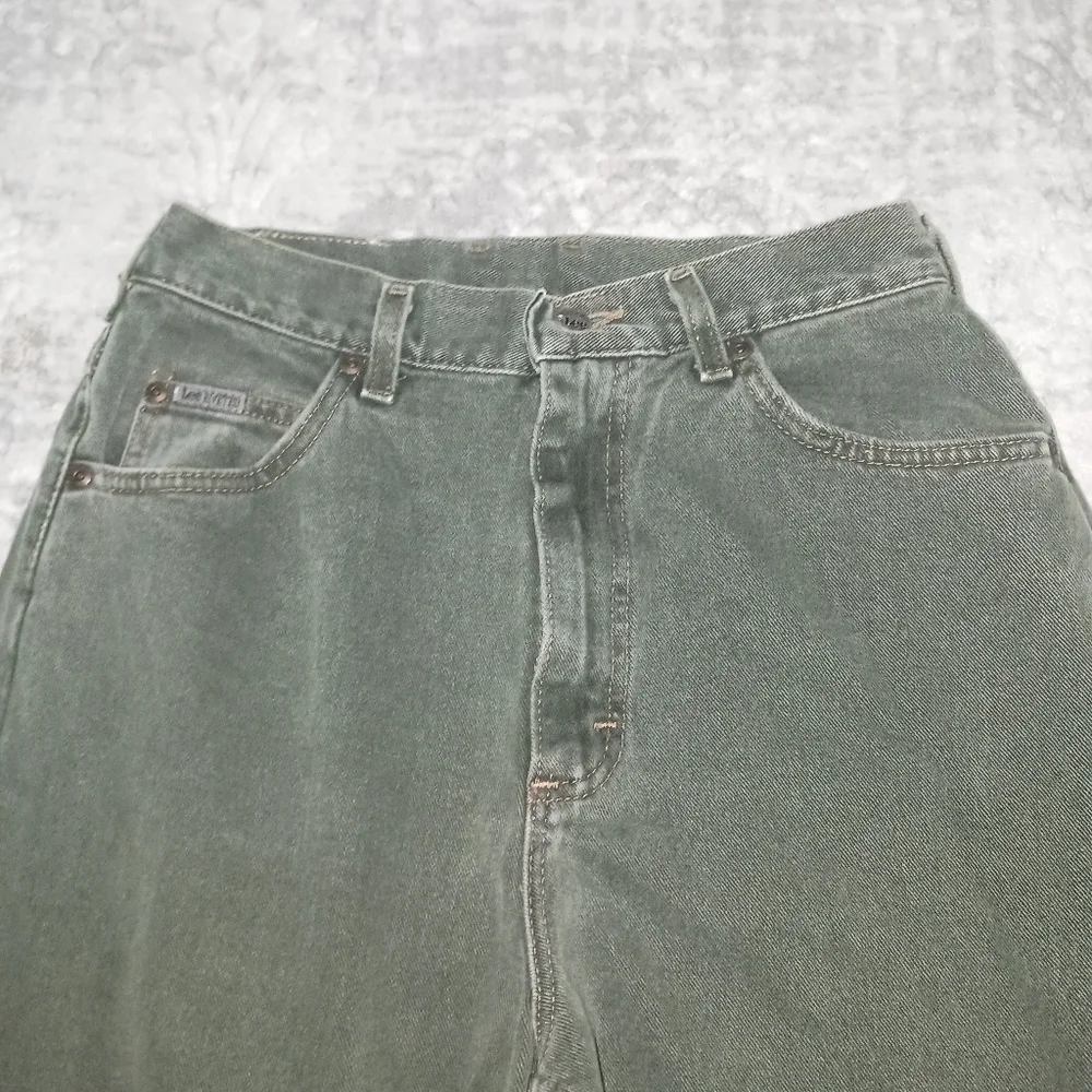 Vintage Lee Green High waist Mom Jeans Size Size 12 Short - Picture 10 of 13